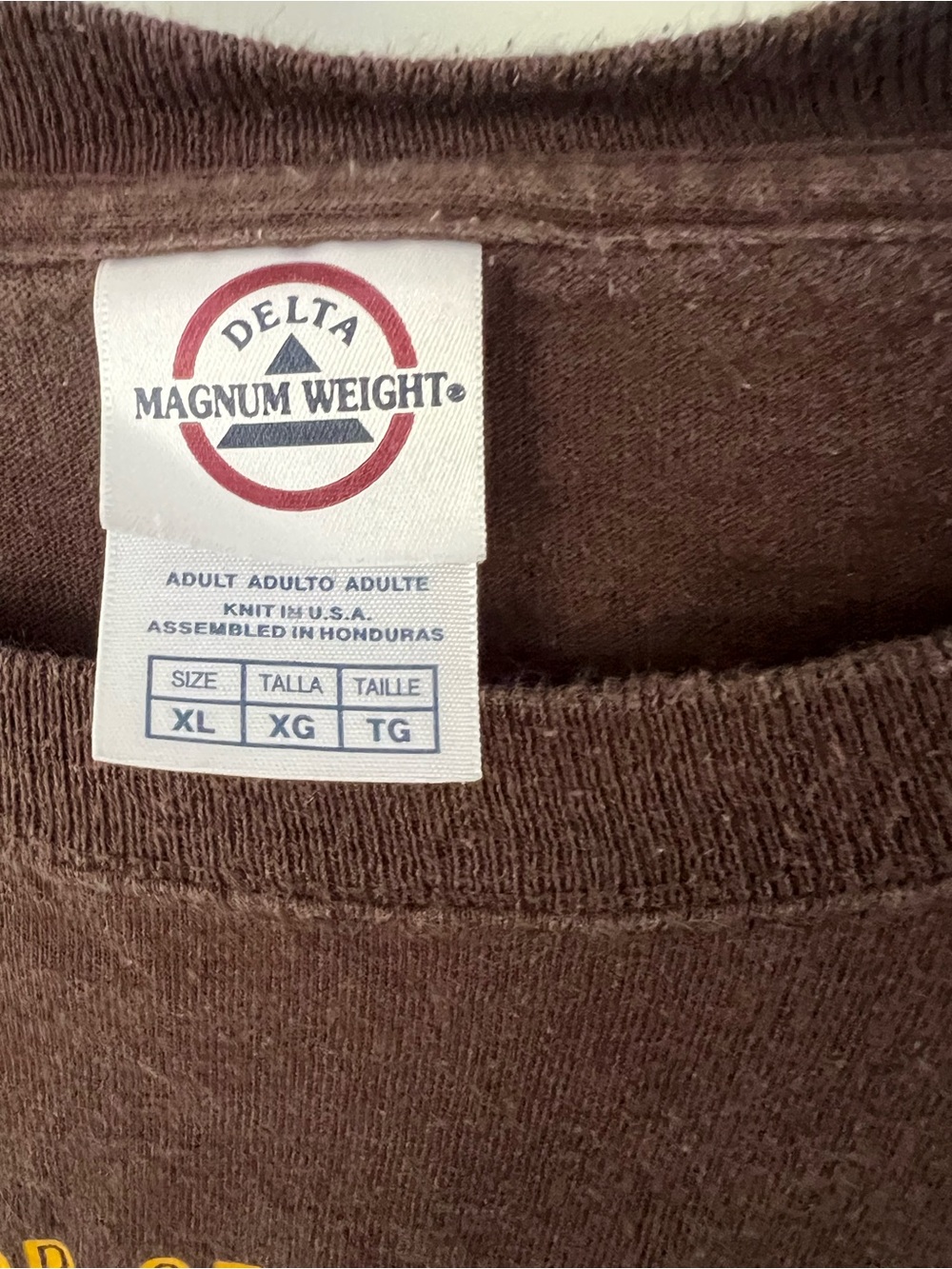 Delta Brown Tee with Red Logo Ring - Picture 2 of 3